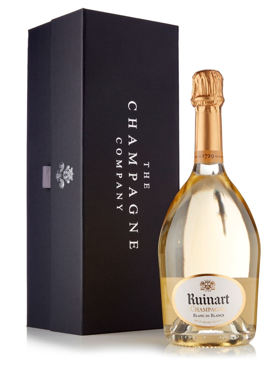 Champagne Ruinart Blanc de blancs et Chocolats : Coffret cadeau Champagne