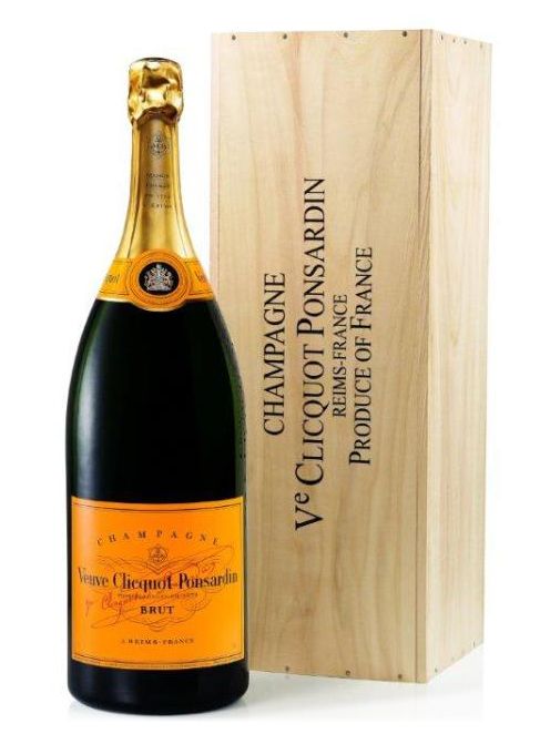 Veuve Clicquot Champagne - Yellow Label - Brut - Balthazar - Wood