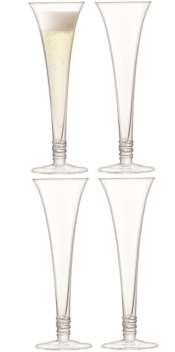 LSA Prosecco Flutes - Clear 140ml (Set of 4)