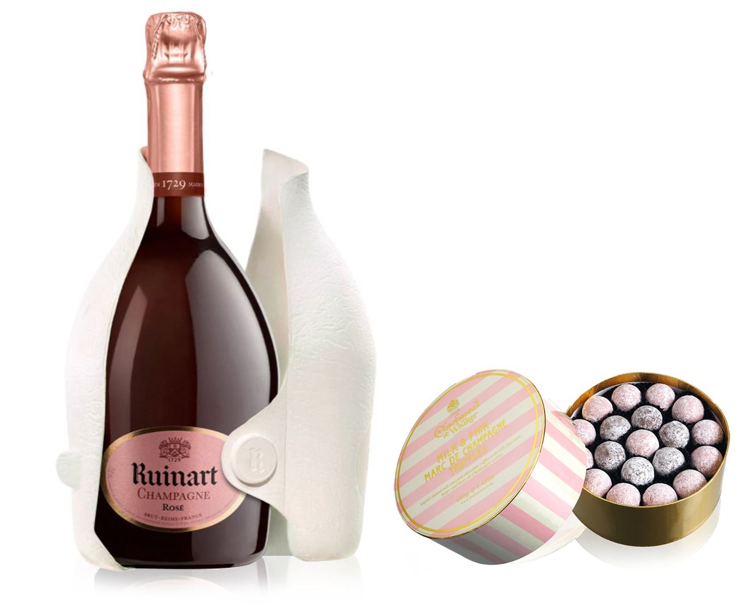 Buy Ruinart Rose Champagne & Pink Truffles 650g Online