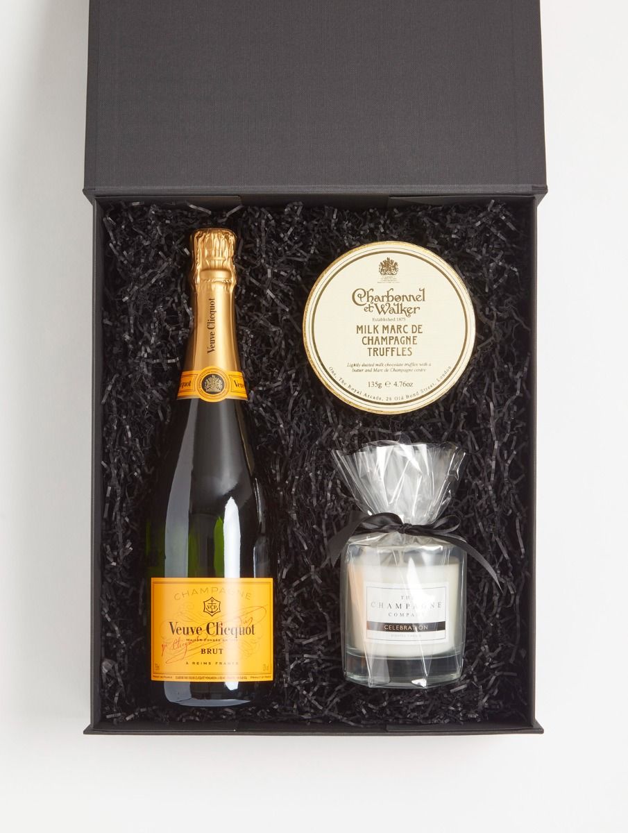 Veuve Clicquot Champagne w/10pc Artisan Congratulations Truffles — Soo Many  Basketsᵀᴹ