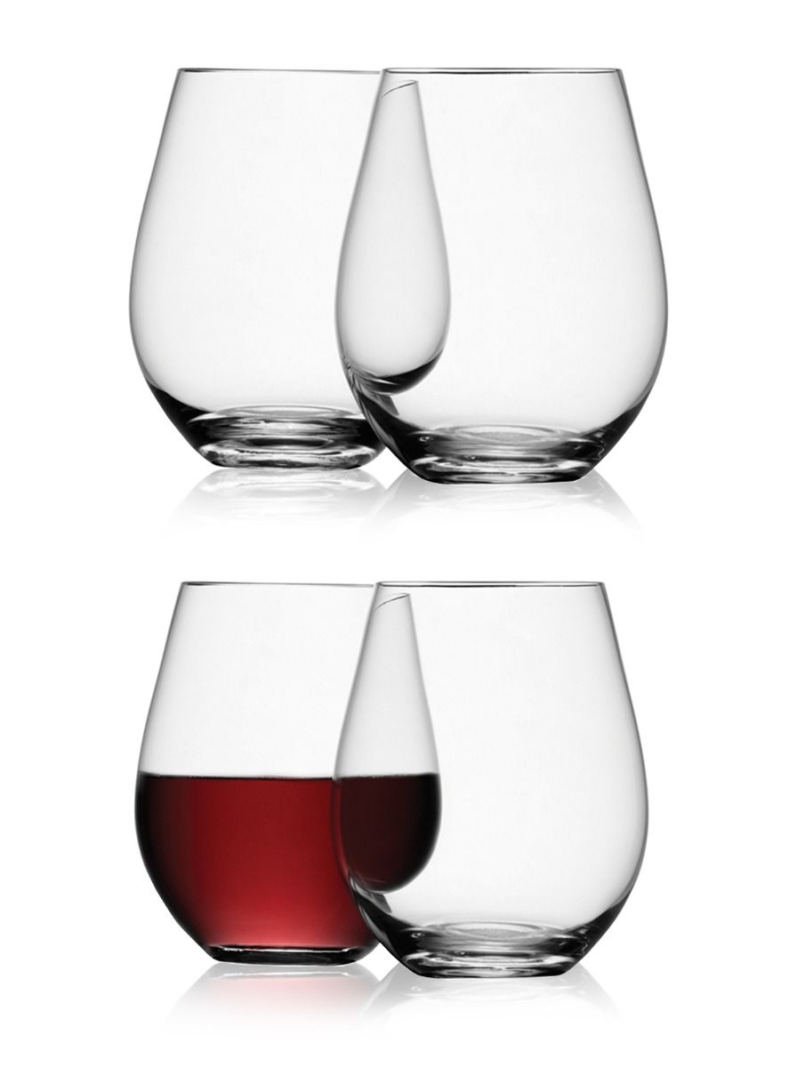 LSA International Borough Stemless Red Wine Glasses Set of 4