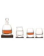 LSA Whisky Islay Walnut Decanter & Glasses Set - Clear 1L