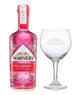 Warner's Victorias Rhubarb Gin 70cl & Balloon Gin Glass