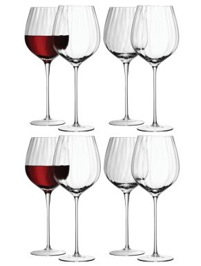 LSA Aurelia Red Wine Glasses - Clear Optic 660ml (Set of 8)