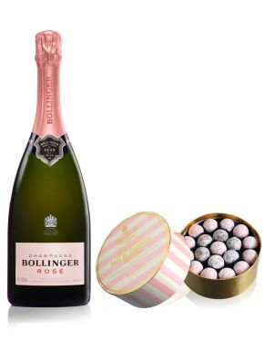 Bollinger Rose Champagne NV Champagne 75cl & Pink Truffles 650g