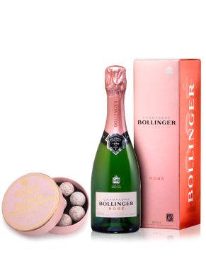 Bollinger Rosé NV Champagne 37.5cl & Pink Truffles 135g
