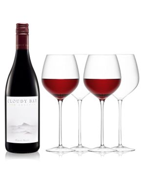 Cloudy Bay Pinot Noir Red Wine & LSA Red Wine Glasses Wine Gift