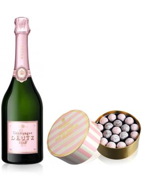 Deutz Rose NV Champagne 75cl & Pink Truffles 650g