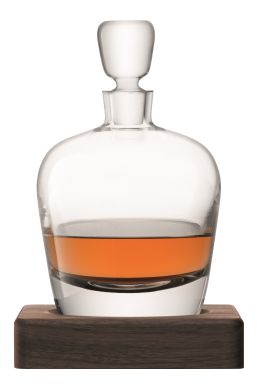 LSA Whisky Arran Decanter & Walnut Base - Clear 1L