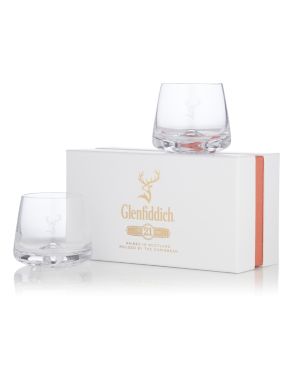 Glenfiddich 21 Year Old Whisky Tumblers Set of 2 Gift Boxed