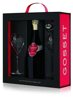 Gosset Brut Champagne NV 75cl 2 Flute & Stopper Gift Set