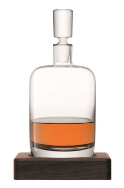 LSA Whisky Renfrew Decanter & Walnut Base - Clear 1L