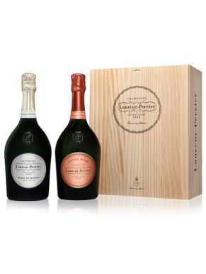 Laurent-Perrier Rosé & Blanc de Blanc Champagne Wooden Box