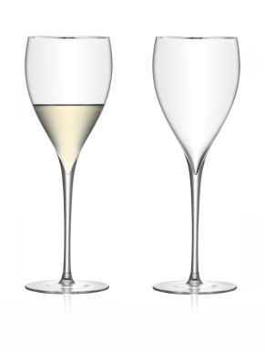 LSA Savoy Wine Glasses - Platinum 380ml (Set of 2)