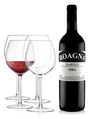 Luca Roagna Barolo 75cl & LSA Wine Collection Red Wine Glasses