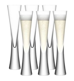 LSA Moya Champagne Flutes - Clear 170ml (Set of 6)