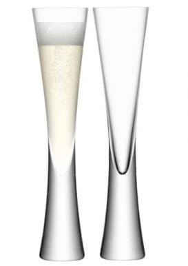 LSA Moya Champagne Flutes - Clear 170ml (Set of 2) Gift Box