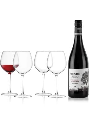 Mundo De Yunterno 75cl & LSA Red Wine Glasses - 400ml
