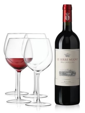Ornellaia Le Serre Nuove 75cl & LSA Wine Collection Red Wine Glasses