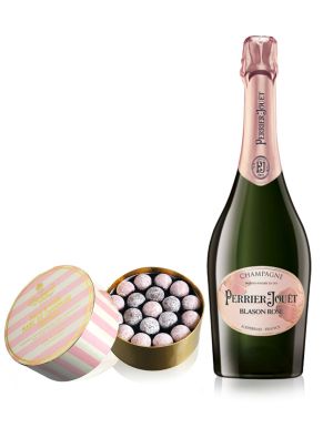 Perrier Jouet Blason Rose Brut Champagne NV 75cl & Pink Truffles 650g