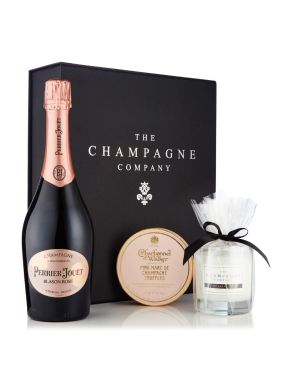 Perrier Jouet Rose Champagne, Candle & Truffles Luxury Gift Box