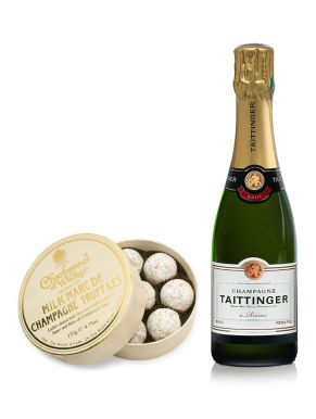Taittinger Brut NV Champagne 37.5cl & Milk Truffles 135g