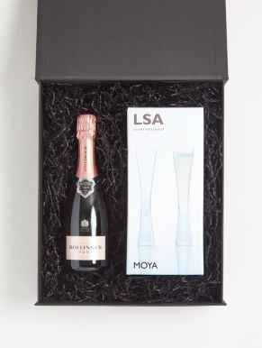 Bollinger Rosé Half & LSA Moya Flutes Luxury Gift Box