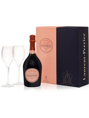 Laurent-Perrier Cuvée Rosé Brut NV 75cl 2 Flute Gift Set