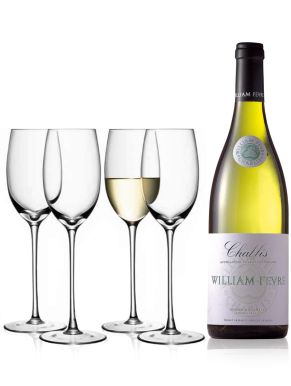 William Fevre Chablis 75cl & LSA Wine Collection White Wine Glasses