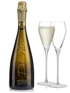 Della Vite Prosecco Treviso & 2 LSA Prosecco Glasses