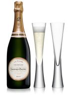 Laurent-Perrier La Cuvée Champagne 75cl Gift Box & 2 LSA Moya Flutes