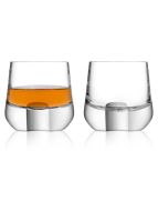 LSA Whisky Islay Shot Glasses & Walnut Coaster - Clear 80ml (Set of 2)