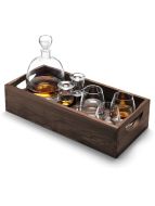 LSA Whisky Islay Connoisseur Set Clear & Walnut Tray - Clear 1L