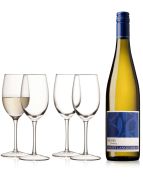 Mount Langi Riesling 75cl & LSA Wine Collection White Wine Glasses