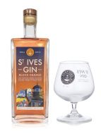 St Ives Blood Orange Gin 70cl & Gin Glass