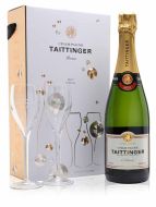 Taittinger Brut Reserve Champagne & 2 Flute Gift Set 75cl