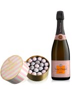 Veuve Clicquot Rosé Champagne NV 75cl & Pink Truffles 650g