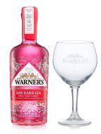 Warner's Victorias Rhubarb Gin 70cl & Balloon Gin Glass