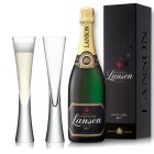 Lanson Champagne Brut NV 75cl & 2 LSA Moya Champagne Flutes