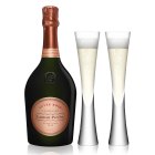Laurent-Perrier Cuvée Rosé Champagne 75cl & 2 LSA Moya Flutes
