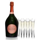 Laurent-Perrier Cuvée Rosé Champagne Magnum 150cl & 6 LSA Moya Flutes