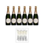 Laurent-Perrier La Cuvée Champagne Case Deal & Set of 6 Glasses