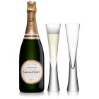 Laurent-Perrier La Cuvée Champagne 75cl & 2 LSA Moya Flutes