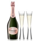 Perrier Jouët Blason Rosé Champagne 75cl & 2 LSA Moya Flutes