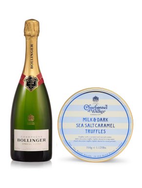 Bollinger Special Cuvée Brut Champagne 75cl & Sea Salt Truffles 510g