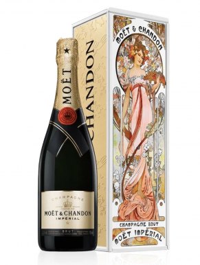 Moët & Chandon Brut Imperial Mucha Tin Woman in Flower Dress 75cl