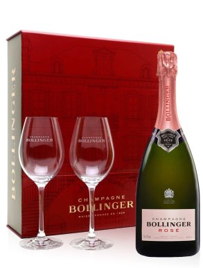 Bollinger Rosé NV Champagne & 2 Flute Gift Set 75cl