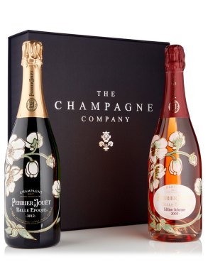 Perrier Jouët Belle Epoque Brut & Rosé Champagne 75cl Luxury Gift Box