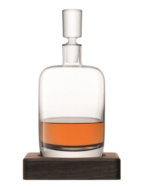 LSA Whisky Renfrew Decanter & Walnut Base - Clear 1L